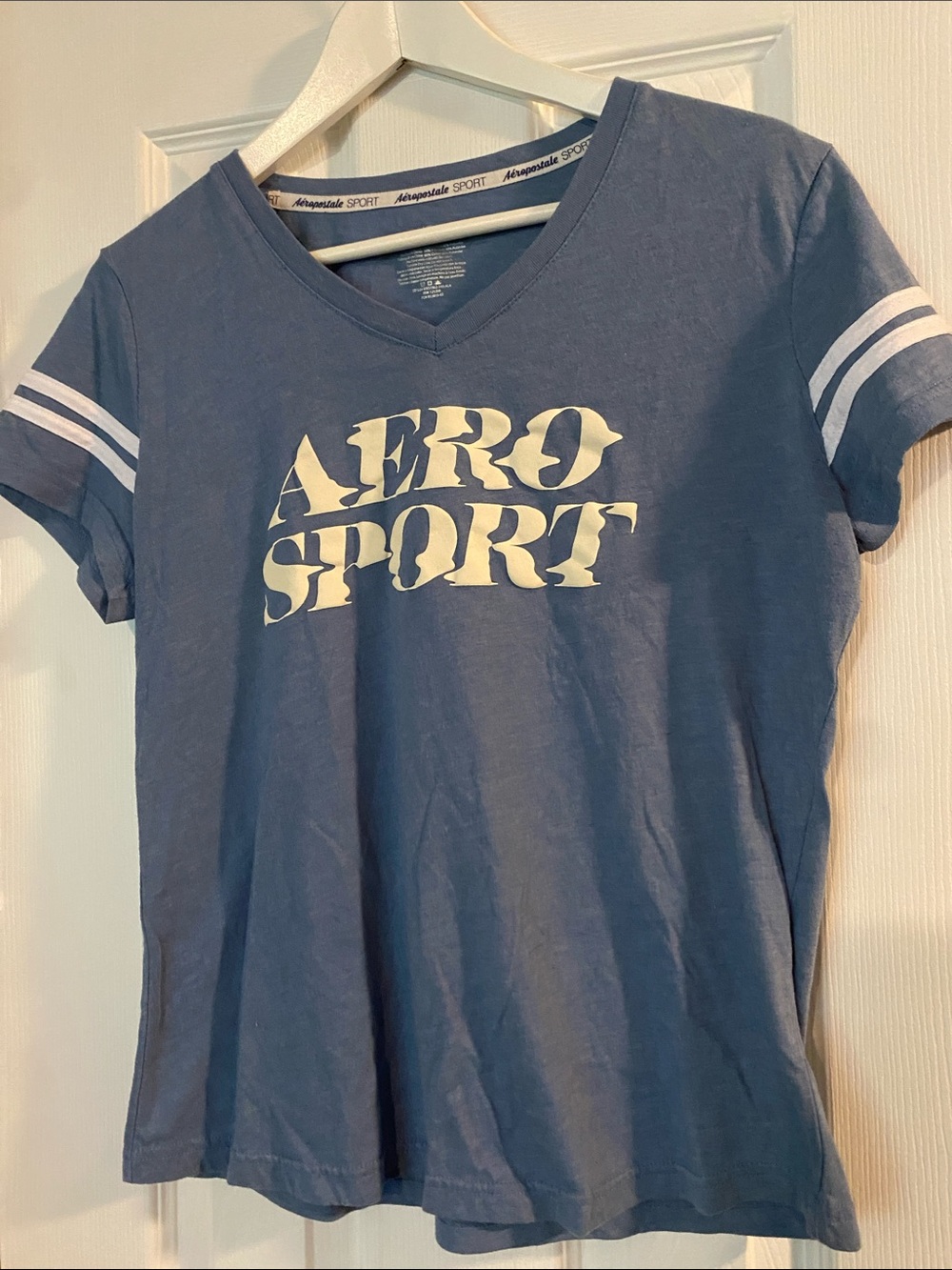 Aeropostale Blue V-Neck Aero Sport Graphic Tee